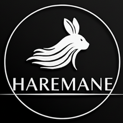 Haremane — Ottawa hair salon logo, a hare in profile within a circle